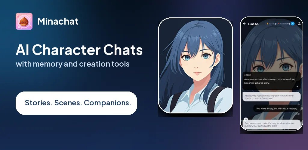 Minachat AI character chats feature graphic
